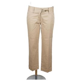 Dolce & Gabbana Calças 3/4 de Algodão Bege Bege