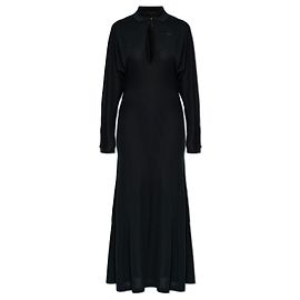 Lacoste Seidenkleid mit Logo-Patch Grün