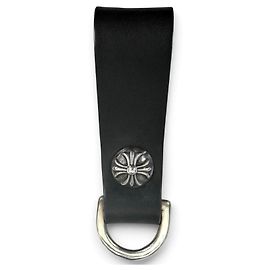 Chrome Hearts Crossball D-ring Leather Belt Loop Schwarz