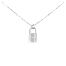 Hermès Colar Hermes Amulette Cadena em ouro branco 18K e diamantes Prata Metálico