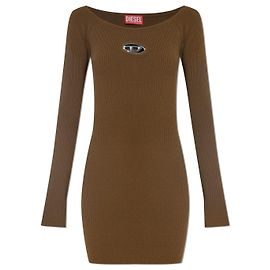 Robe Diesel M-VERA en maille côtelée verte Vert