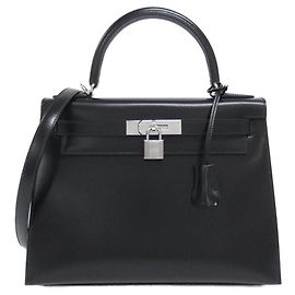 Hermès Kelly28 Box Calf Preto