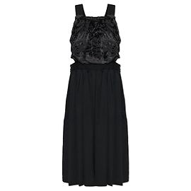 Comme Des Garcons Black Wool Backless Midi Dress Black
