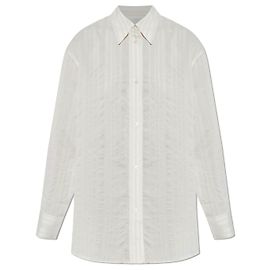 Camisa Studio Nicholson Rouen Creme de Seda e Viscose Jacquard Branco Cru