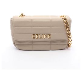 Céline Sac à épaule Celine Monochrome en cuir Marron Beige