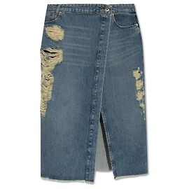 Blumarine Falda vaquera con efecto vintage Azul
