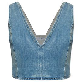Crop top em denim Illian azul Iro Azul