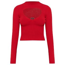 Diesel M-OLINA Stricktop aus Wolle Rot Rot