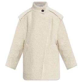 Iro Pavina Wool Boucle Coat Cream White Cream