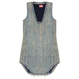 Diesel DE-LARIS--S2 Kleid aus blauer Baumwolle Blau