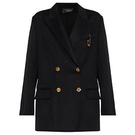 Versace Short double-breasted coat Black