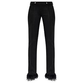 Autre Marque MISBHV Hose in Wildlederoptik schwarz Schwarz