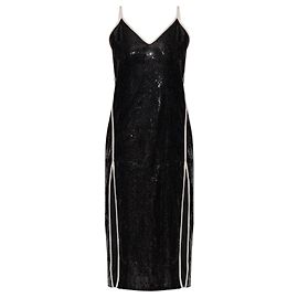 Palm Angels Robe à sequins avec double fente Noir