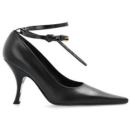 Moschino Black Leather Stilettos Black