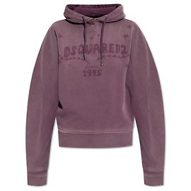 Dsquared2 Logo Kapuzenpullover Lila Baumwolle Lila