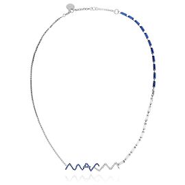 Collana Marni in ottone con pietre blu e argento Argento Metallico