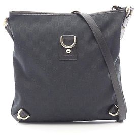 Borsa a tracolla Gucci Abbey GG Canvas Nero