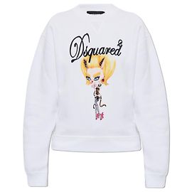 Dsquared2 Sweatshirt mit Print und Applikationen Weiß