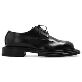 Scarpe derby Moschino in pelle vernice nera Nero