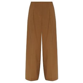 Lacoste Calças wide-leg com vinco Marrom