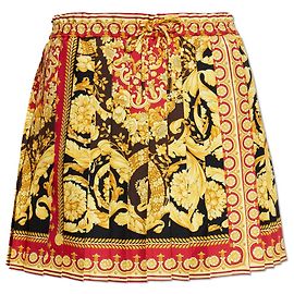 Saia plissada Versace em seda multicolor Multicor