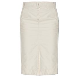 Maison Martin Margiela Falda de algodón con efecto `vintage` Blanco Crudo
