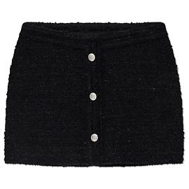 Autre Marque MISBHV Tweed Minirock in Schwarz Schwarz