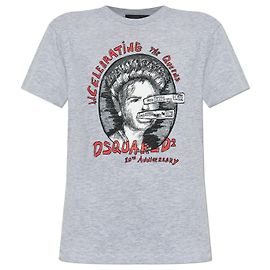 T-shirt Dsquared2 com logótipo cinza de algodão Cinza