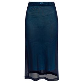 Saia Logo Off White Azul Marinho em Mesh Azul Azul marinho