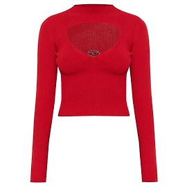 Diesel M-OLINA Stricktop aus Wolle in Rot Rot
