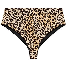 Shorts Dsquared2 X BETTTER Estampa de Pantera Viscose Castanho Bege Marrom Bege
