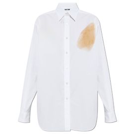 Moschino Camisa de algodão com estampa Branco