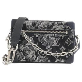 Louis Vuitton Monogram Tapestry Mini Soft Trunk Schultertasche Blau
