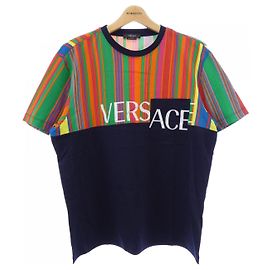 T-shirt en coton Versace Vert Orange Bleu Marine