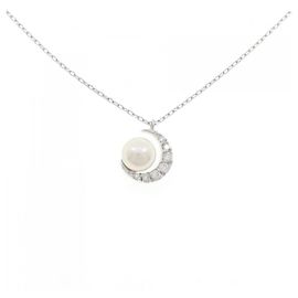 Autre Marque Collana Vendome in platino con perla Akoya e diamanti Argento