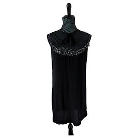 Miu Miu Robe noire ornée de perles et de strass Noir