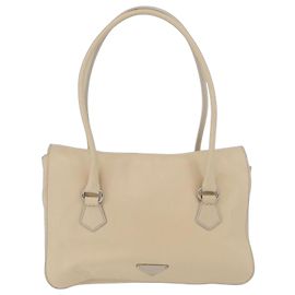 PRADA Tote Bag Piel Marfil Plata Auth ar14347 - Jerrillo Otro