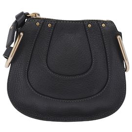 Chloé Chloe Hailey Shoulder Bag Leather Black Gold Auth BA16662A - Jerrillo Outro