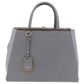 FENDI 2Jours Sac à Main Cuir 2way Bleu Argent Auth bs37583 - Jerrillo Autre
