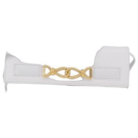 Céline CELINE Schultertasche Leder Weiß Gold Auth ep16793A - Jerrillo Andere