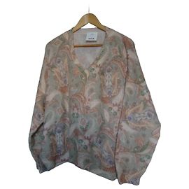 Autre Marque OOTD Pullover V-neck Motif Paisley Laine et Coton Multicolore