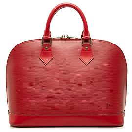 Red Louis Vuitton Epi Alma PM Handbag Red