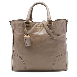 Prada Vitello Shine Satchel Braun Braun