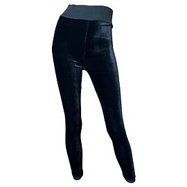 Alaïa Leggings in velluto nero Nero