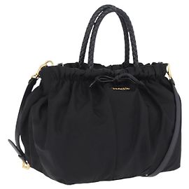 PRADA Tote Bag Nylon 2way Black Gold Tone Auth ki6955V - Jerrillo Altro