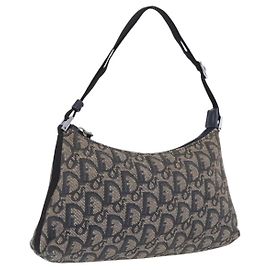 Christian Dior Trotter Canvas Accessory Pouch Navy Silver Auth mr3128A - Jerrillo Otro