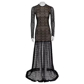 Alessandra Rich Black Maxi Dress Sz.40 Pre-owned Other
