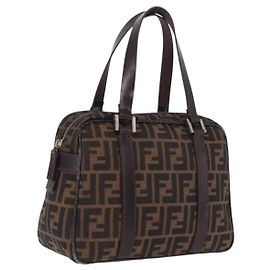 FENDI Zucca Canvas Handtasche Schwarz Braun Auth mr3164 - Jerrillo Andere
