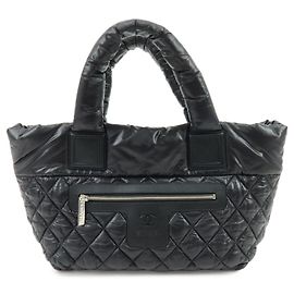 CHANEL COCO Cocoon PM Small Nylon Tote Bag Hand Bag Black A48610 Black