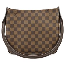 Louis Vuitton Damier Ebene SPO Looping MM Shoulder Bag Brown N51157 Marrom